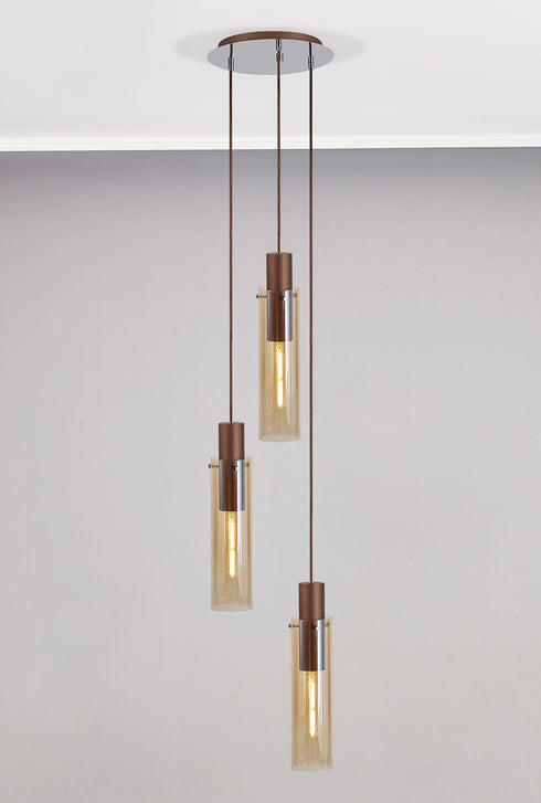 Brooks Slim Round Pendant 3 Light
